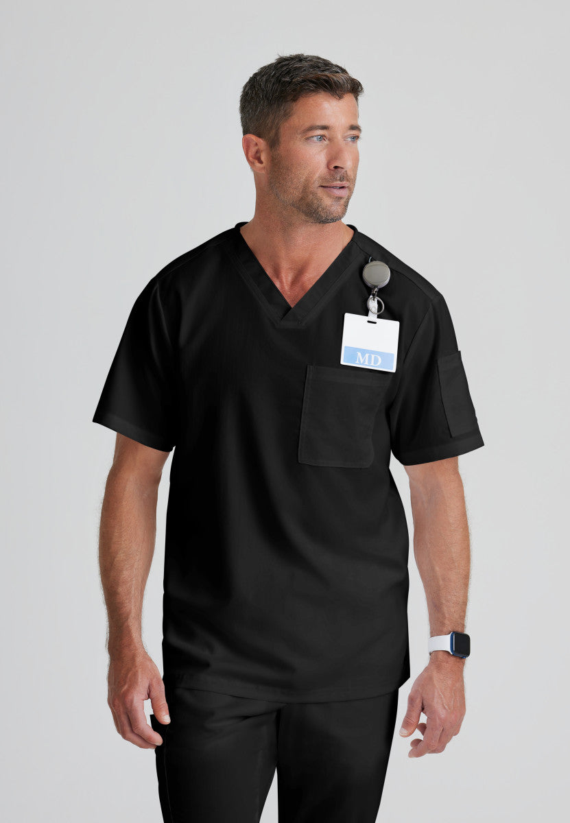 Greys Anatomy GRT091 Evan Scrub Top Black