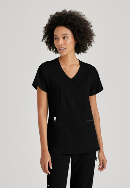 Greys Anatomy Stretch GRST001 Kim Scrub Top Black