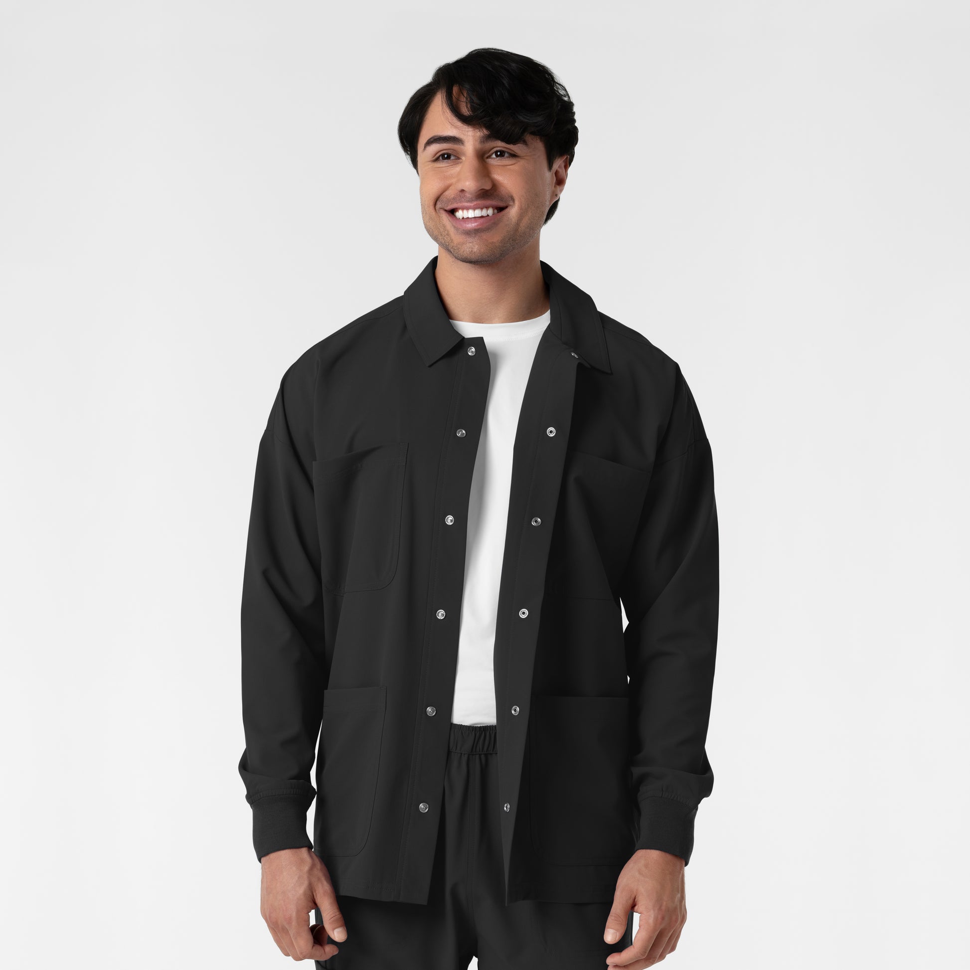 NURTUR 8380 Men’s Scrub Shirt Jacket Black