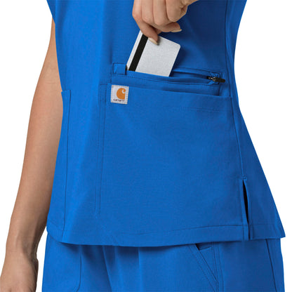 Force Cross-Flex C13210 Flex Panel V-Neck Scrub Top Royal Model Image Alternate | Carhartt