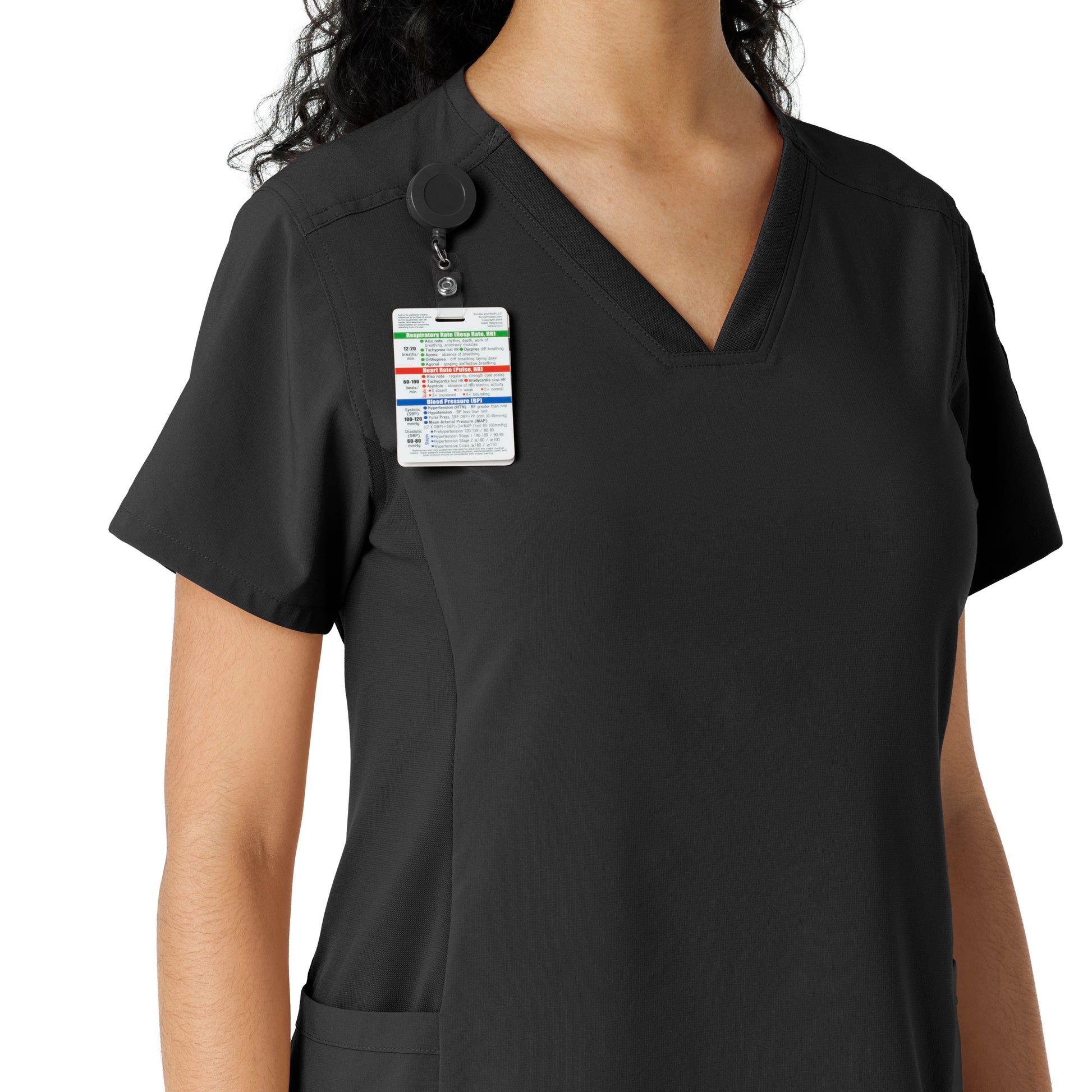 Force Cross-Flex C13310 Knit Panel Scrub Top Black Model Image Alternate | Carhartt