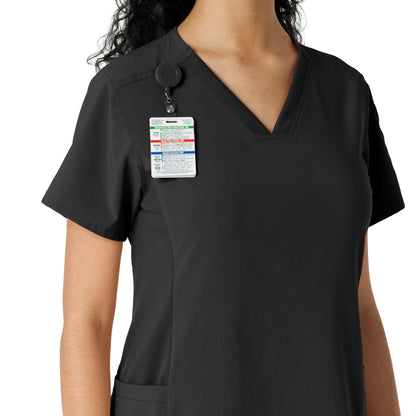 Force Cross-Flex C13310 Knit Panel Scrub Top Black Model Image Alternate | Carhartt