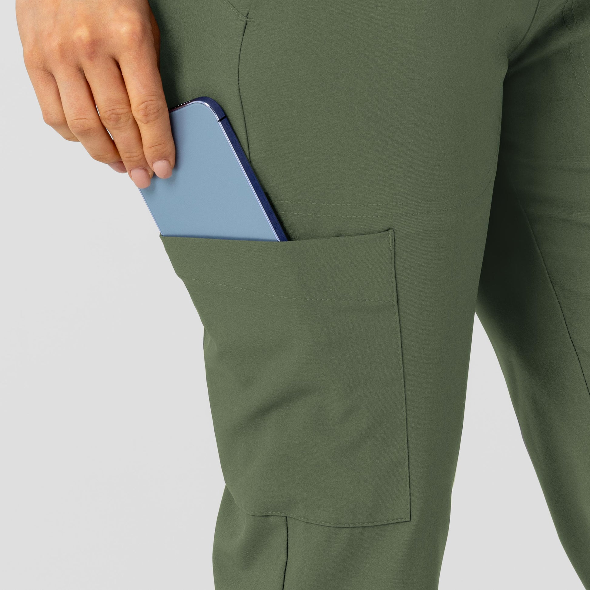 W123 5045 Flex-n-Reach Track Scrub Pants Olive Model Image Alternate | Wink