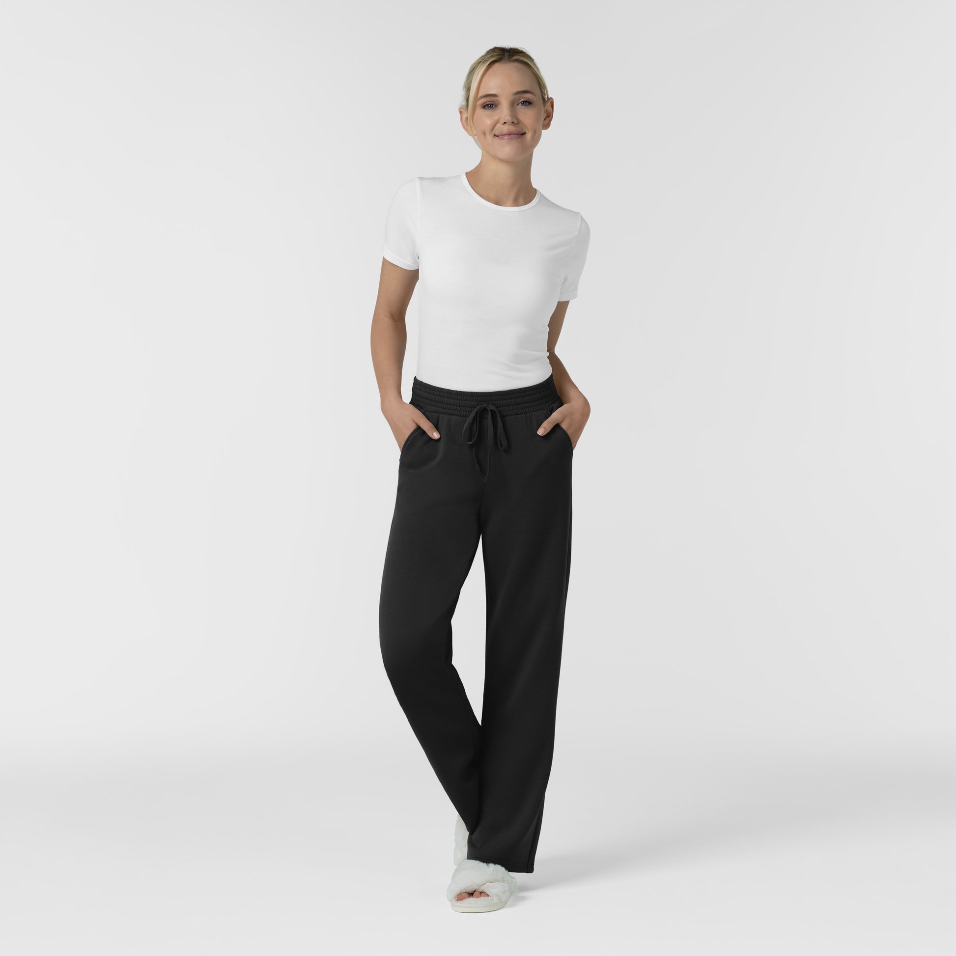 Unwind & Lounge 5189 Women's Wide Leg Pants Black