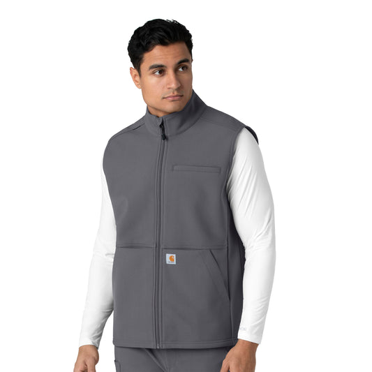 Rugged Flex C82023 Men's Bonded Fleece Vest Pewter Model Image Right Side | Carhartt