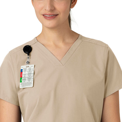 Force Essentials C12113 V-Neck Scrub Top Khaki Model Image Alternate | Carhartt