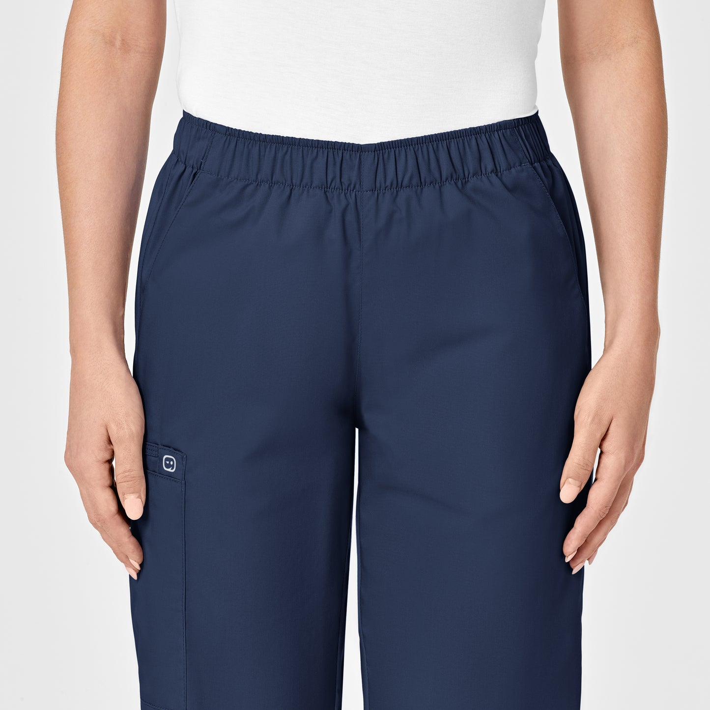 WonderWORK 501 Pull-On Cargo Scrub Pant Navy Model Image Alternate | Wink