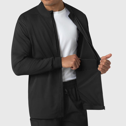 Boundless 8351 Men's Warm Up Scrub Jacket Black Model Image Alternate | Wink