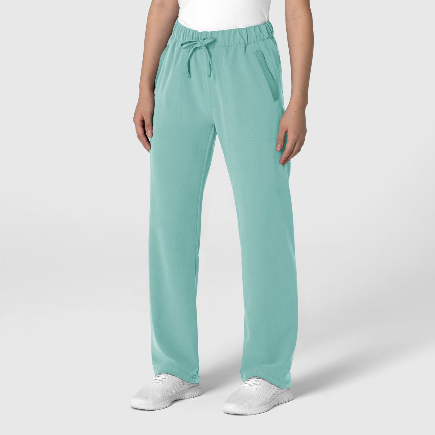 Nova 5232 Stovepipe High-Low Hem Scrub Pant Turquoise Model Image Left Side | Wink