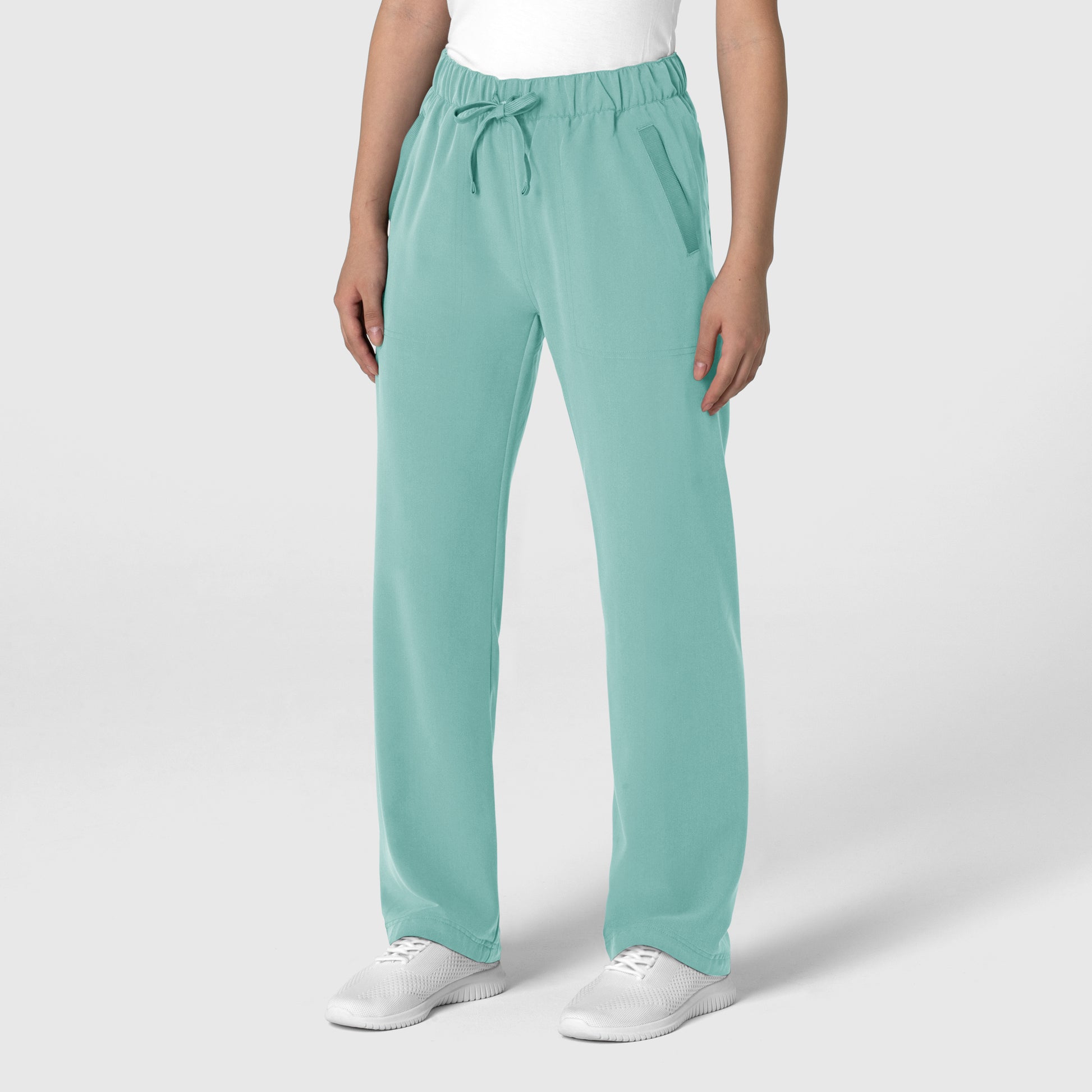 Nova 5232 Stovepipe High-Low Hem Scrub Pants Turquoise Model Image Right Side | Wink