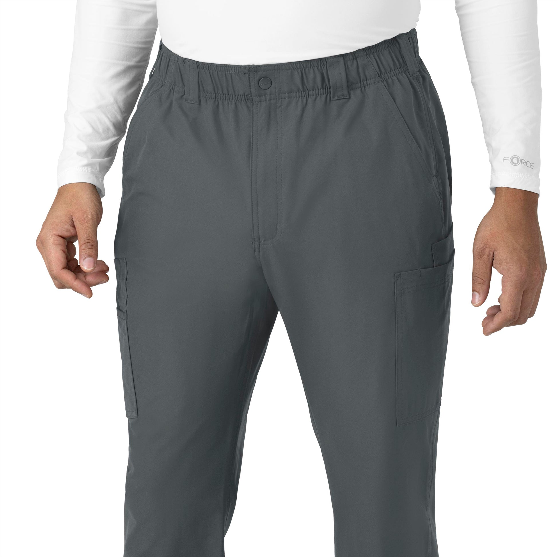 Force Essentials C56113 Men's Straight Leg Cargo Scrub Pants Pewter Model Image Alternate | Carhartt