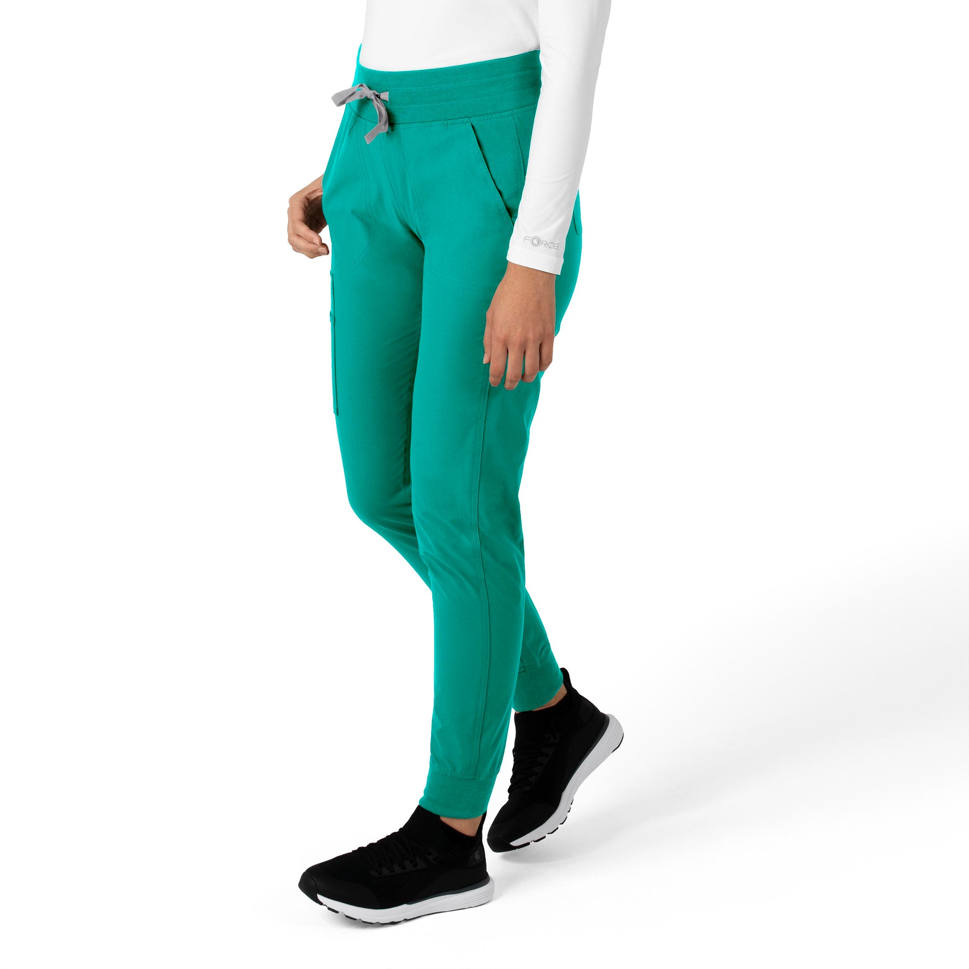 Force Essentials C51113 Jogger Scrub Pants Teal Blue Model Image Right Side | Carhartt