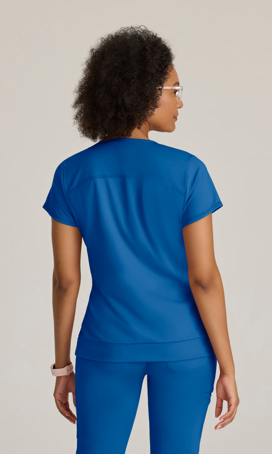 Grey's Anatomy Knits GRST250 Motivate Knit Scrub Top New Royal