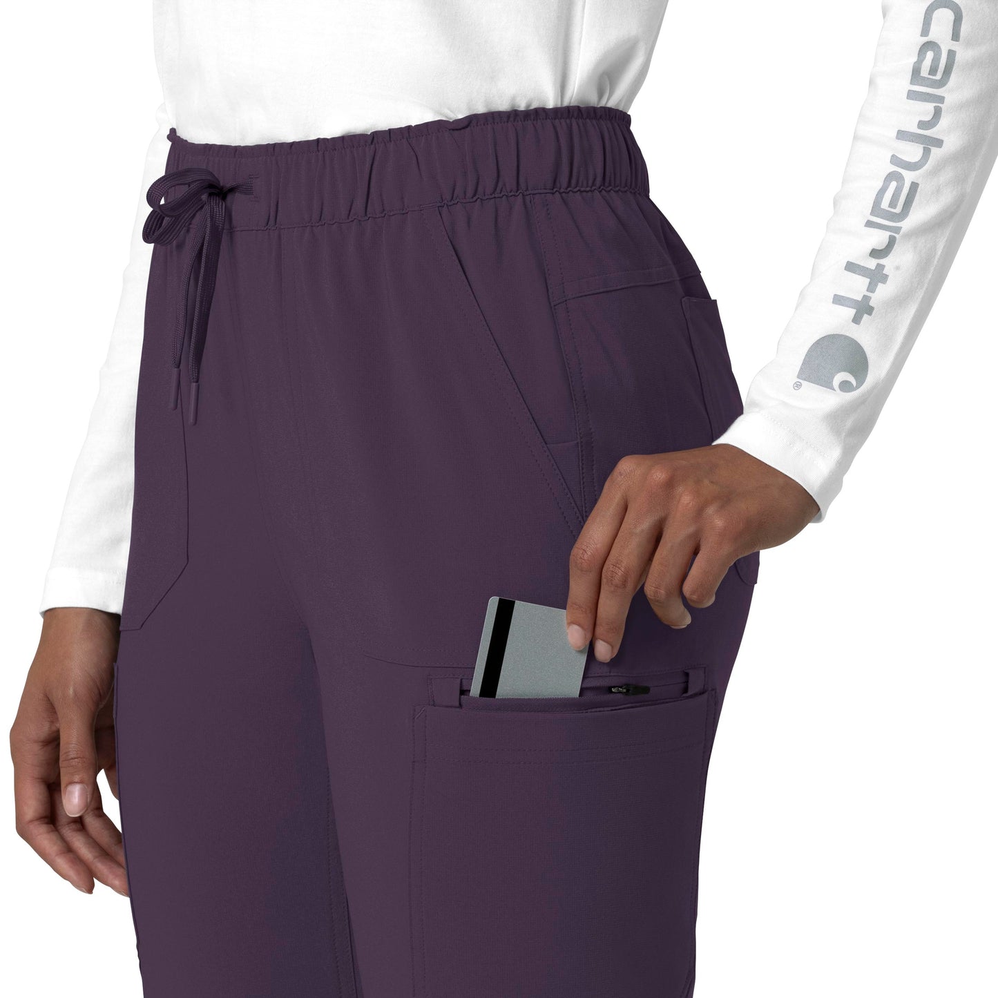 Force Cross-Flex C53210 Straight Leg Cargo Scrub Pants Black Plum Model Image Alternate | Carhartt