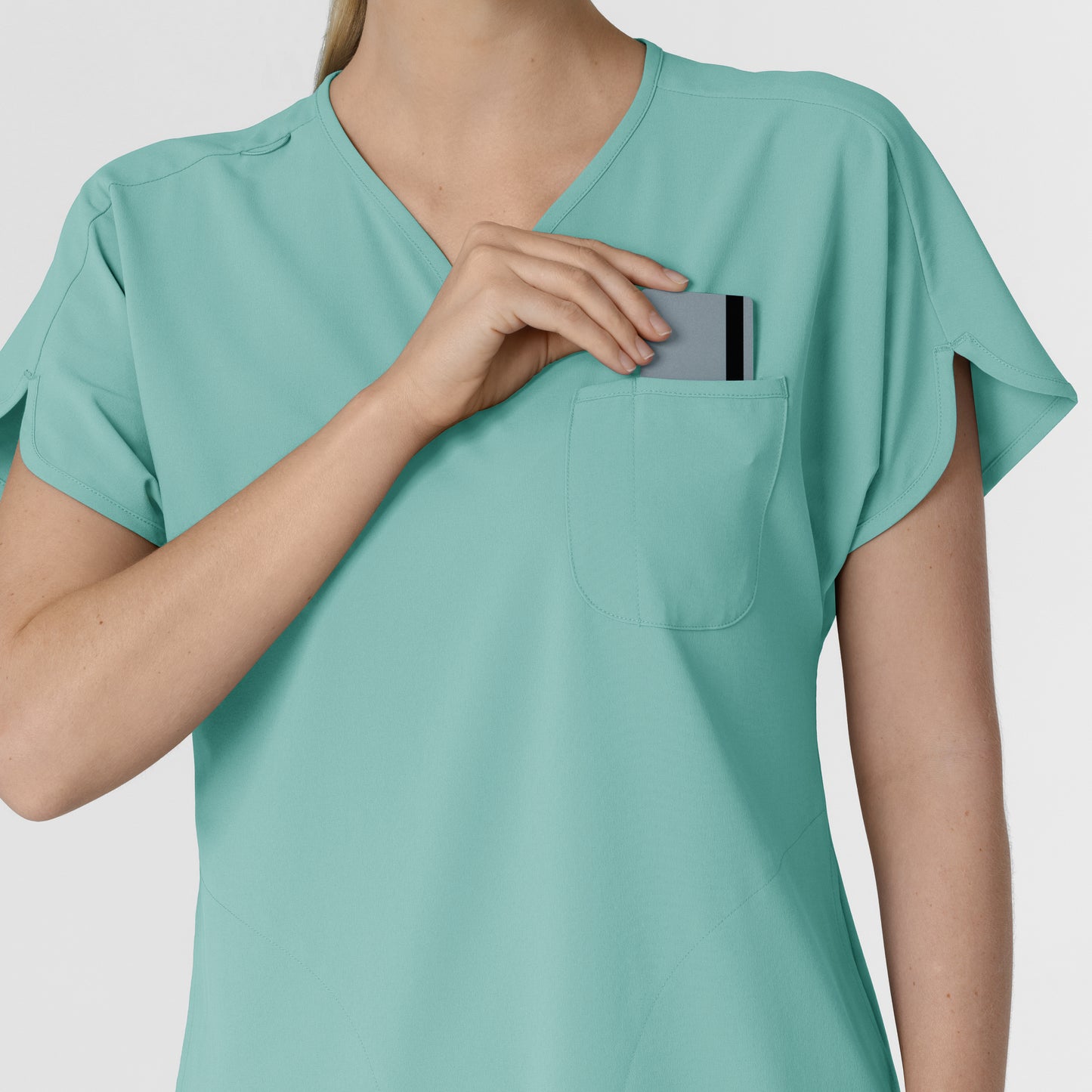 RENEW 6634 Dolman Scrub Top Turquoise Model Image Alternate | Wink