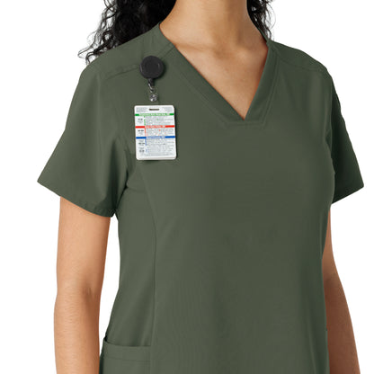 Force Cross-Flex C13310 Women's Knit Panel Scrub Top Olive
