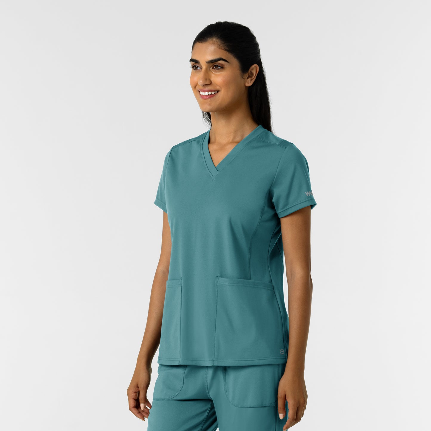 RENEW Knit 6559 Women's 2-Pocket Scrub Top Vintage Teal