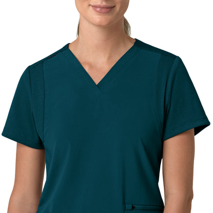 Force Cross-Flex C13210 Flex Panel V-Neck Scrub Top Caribbean Model Image Left Side | Carhartt