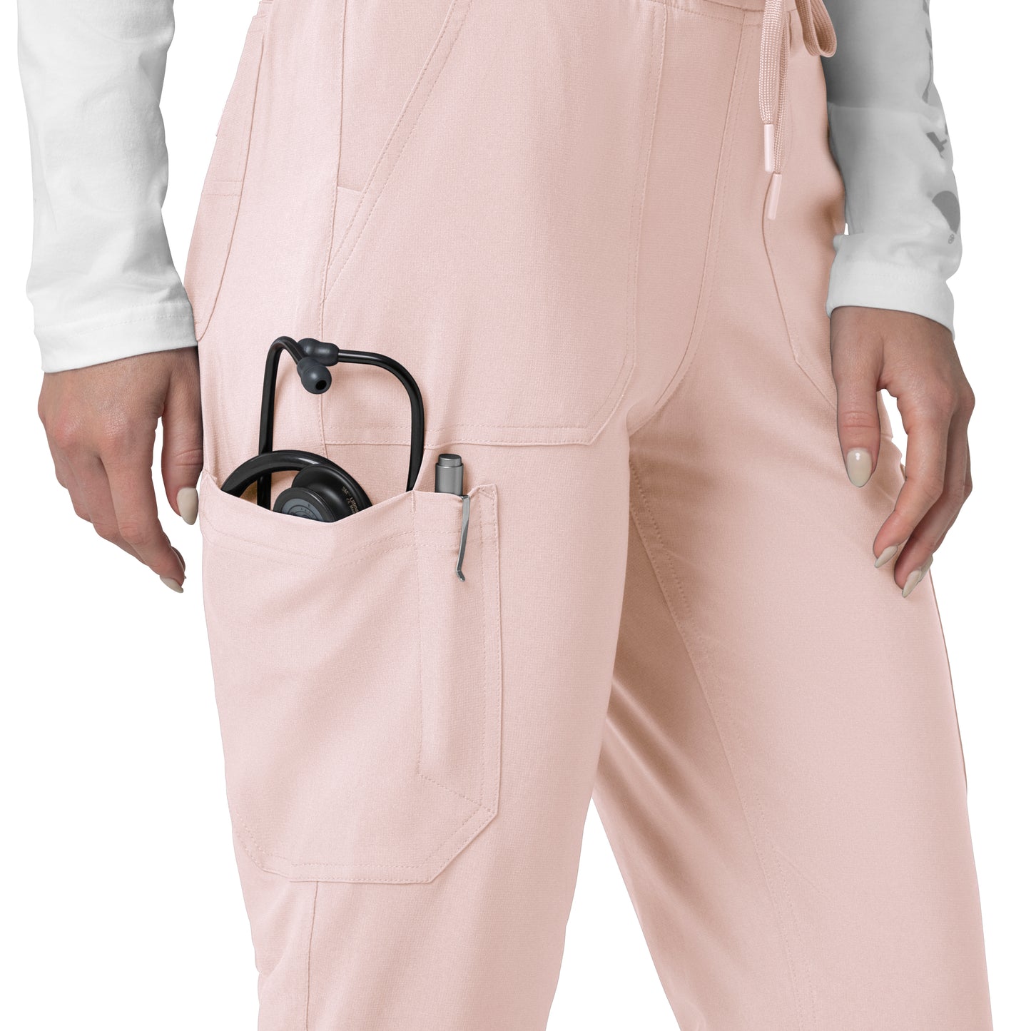 Force Cross-Flex C53110 Women's Cargo Jogger Scrub Pants Soft Rose