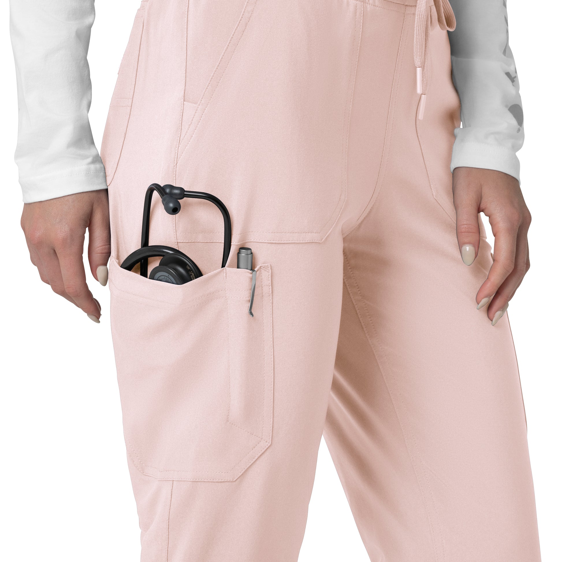 Force Cross-Flex C53110 Women's Cargo Jogger Scrub Pants Soft Rose