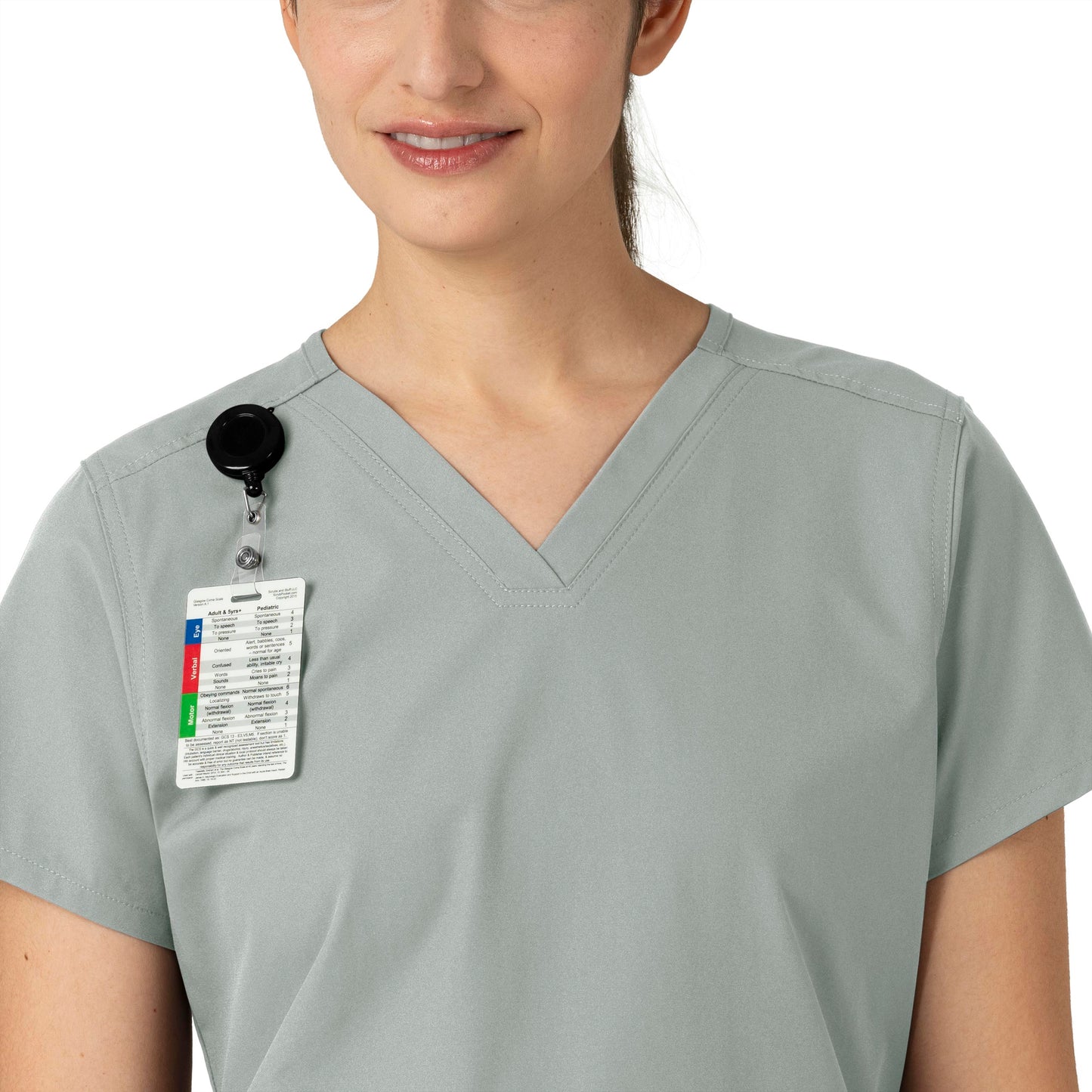 Force Essentials C12113 V-Neck Scrub Top Grey Model Image Alternate | Carhartt