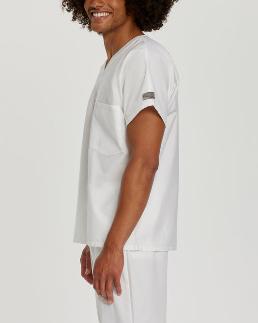 Scrub Zone 71221 Unisex 1 Pocket V Neck Scrub Top White Image