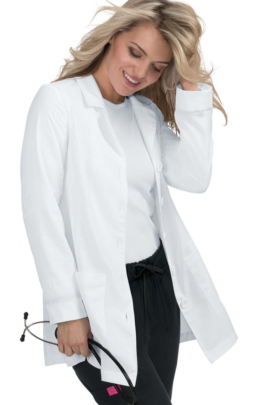 Betsey Johnson B400 Marigold Lab Coat White