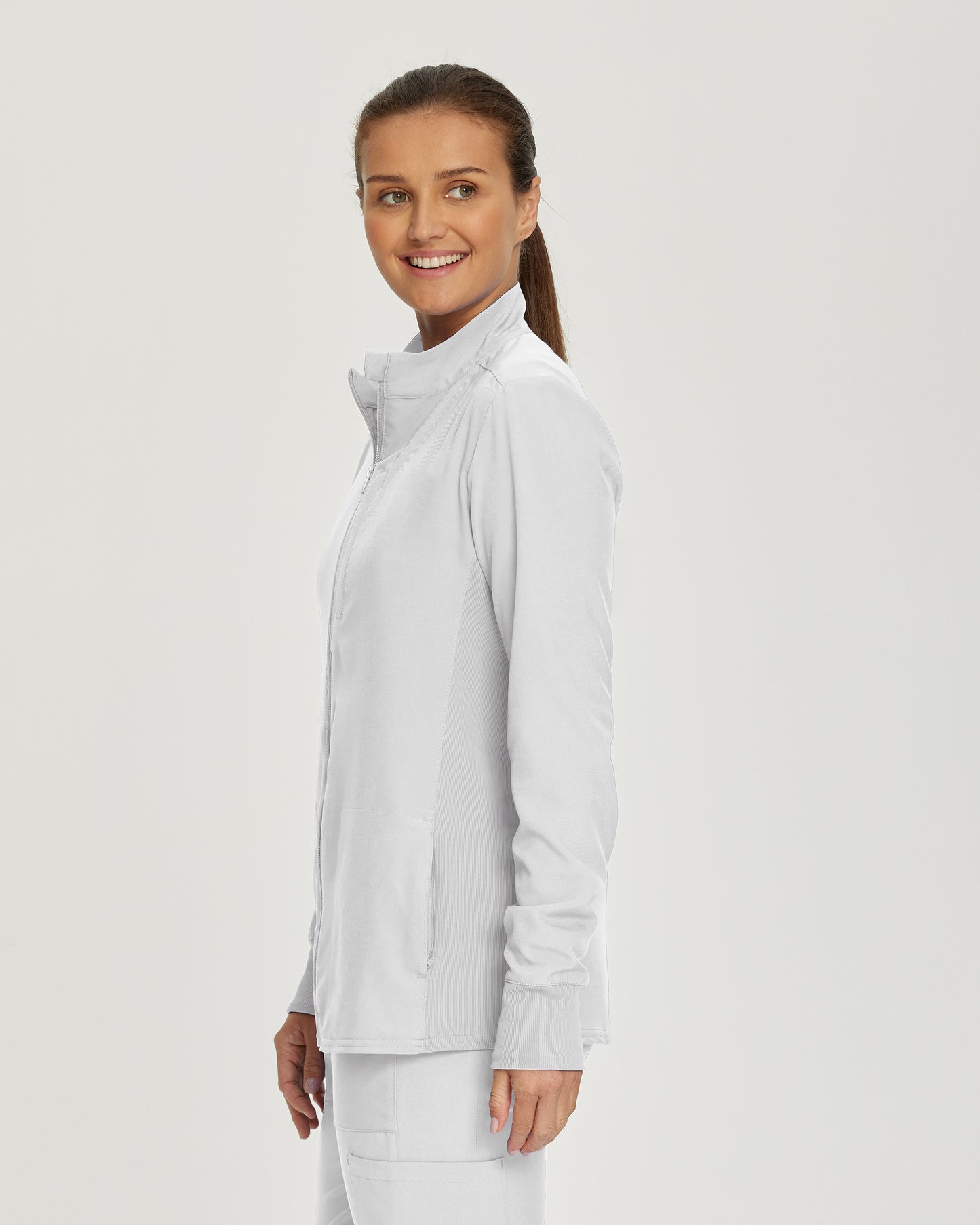 Forward LJ700 Women's 3 Pocket Scrub Jacket White Image