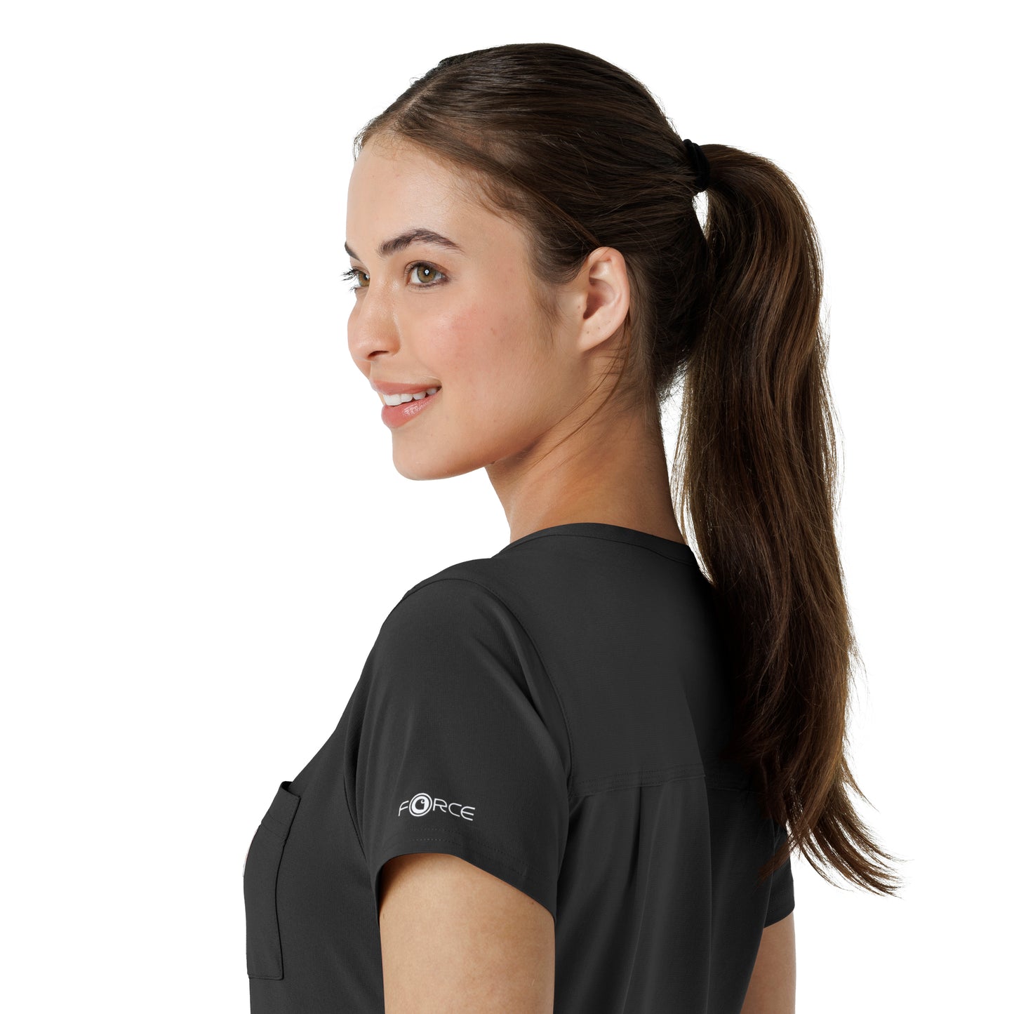 Force Cross-Flex C13410 Tuck-In Scrub Top Black Model Image Alternate | Carhartt