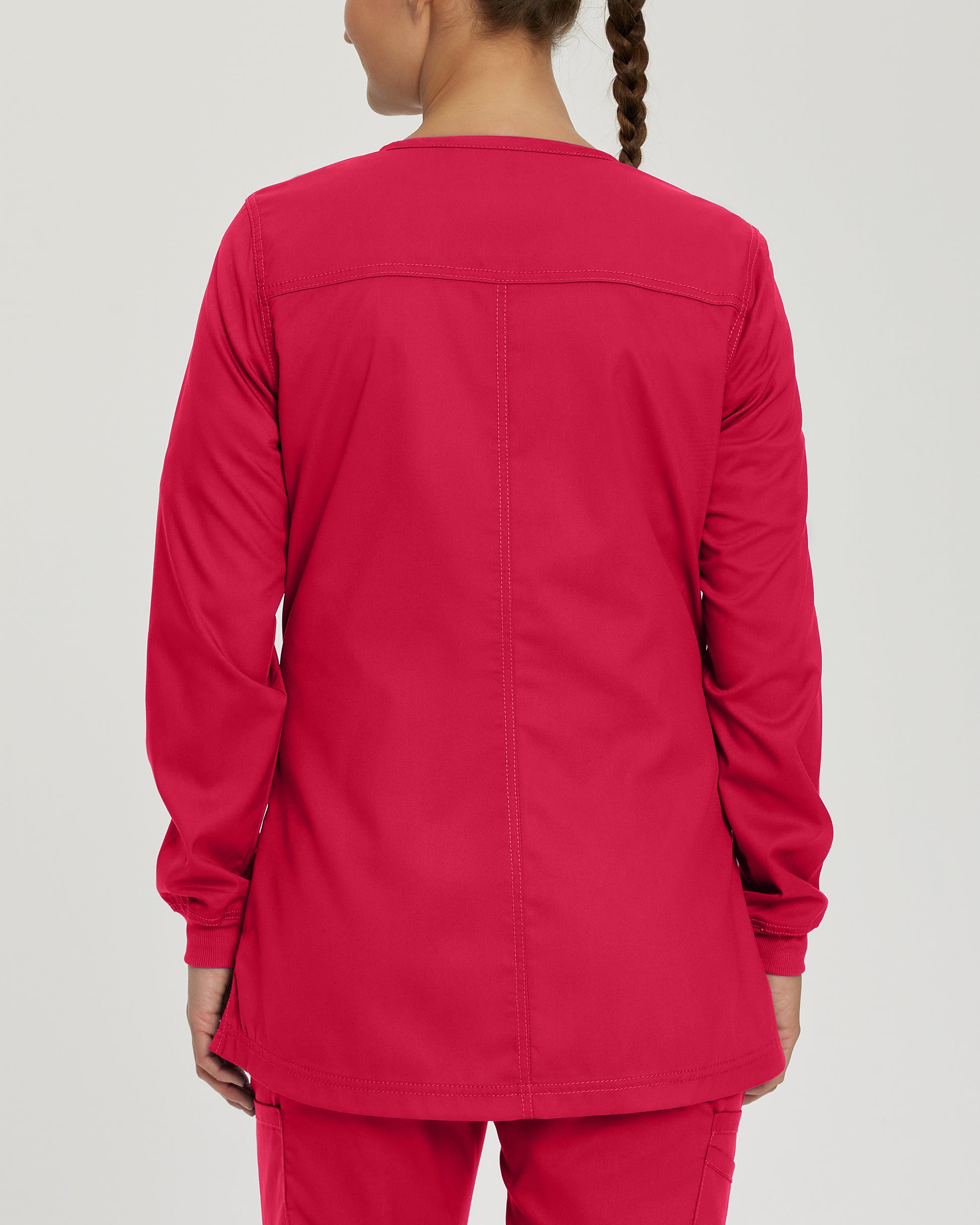 ProFlex 3038 Women's 3 Pocket Warm Up Scrub Jacket True Red Image