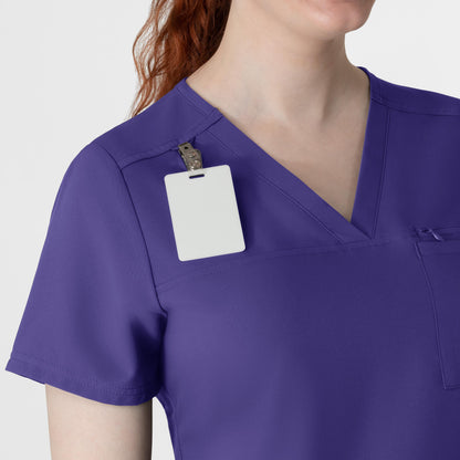 Thrive 6222 V-Neck Tuck-In Scrub Top Grape Model Image Alternate | Wink