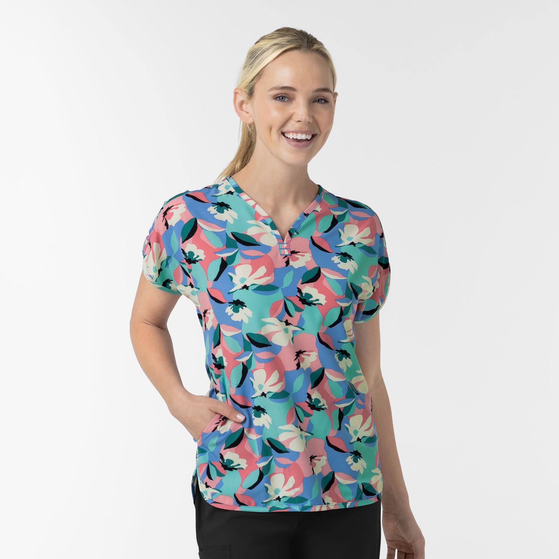 Fashion Prints 6267 Women's Dolman Print Scrub Top Oceanic Odyssey
