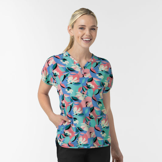 Fashion Prints 6267 Women's Dolman Print Scrub Top Oceanic Odyssey