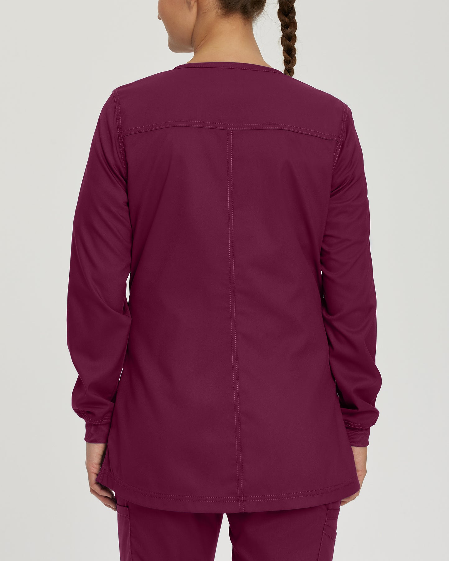 ProFlex 3038 Women's 3 Pocket Warm Up Scrub Jacket Wine Image