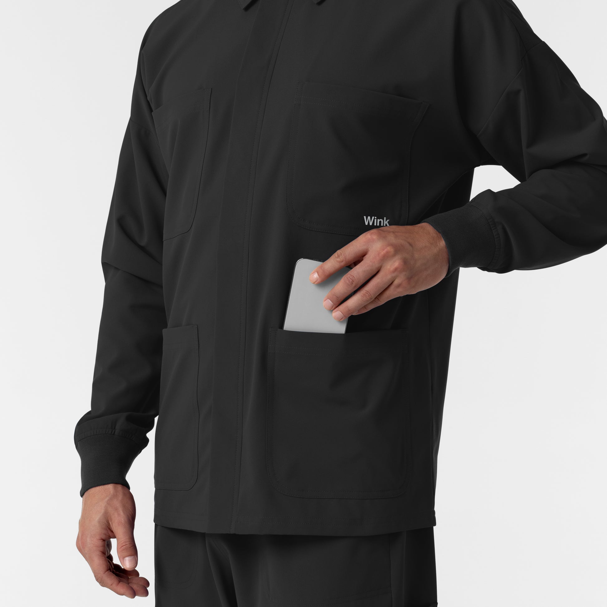 NURTUR 8380 Men’s Scrub Shirt Jacket Black