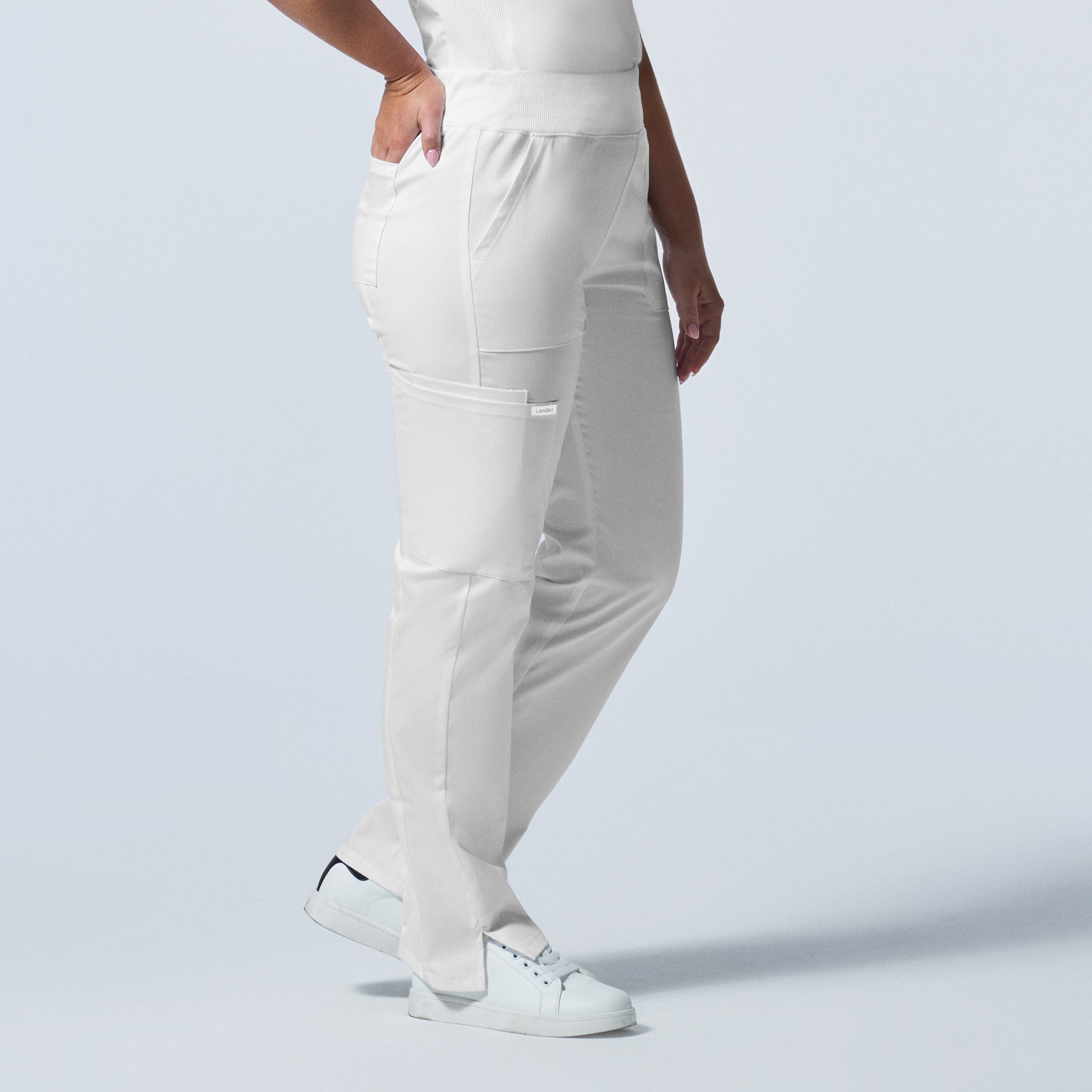 ProFlex LB405 Women's Cargo Scrub Pants White Image