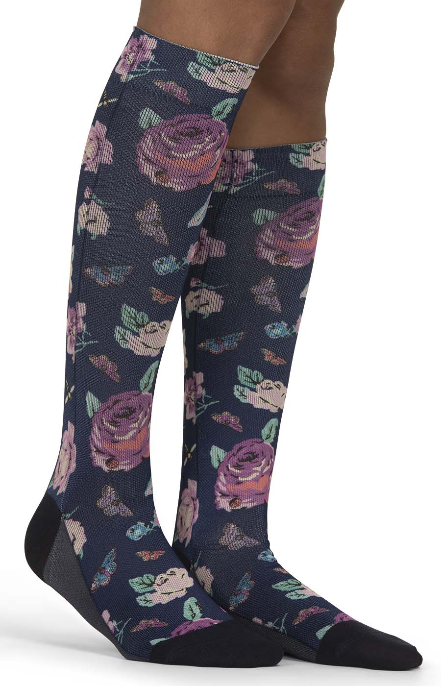 Betsey Johnson BA148 Betsey Sublim Compression Socks 3-pk Bright Light Floral