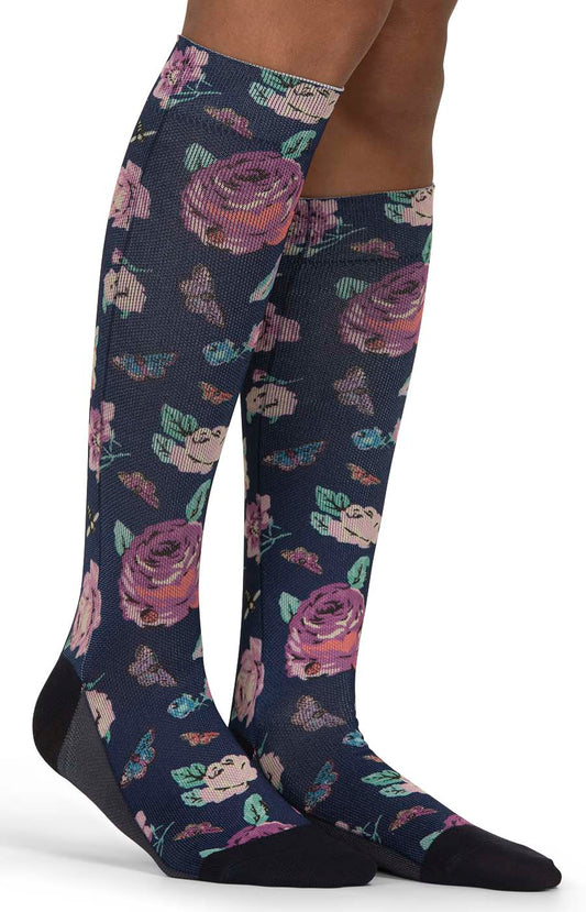 Betsey Johnson BA148 Betsey Sublim Compression Socks 3-pk Bright Light Floral