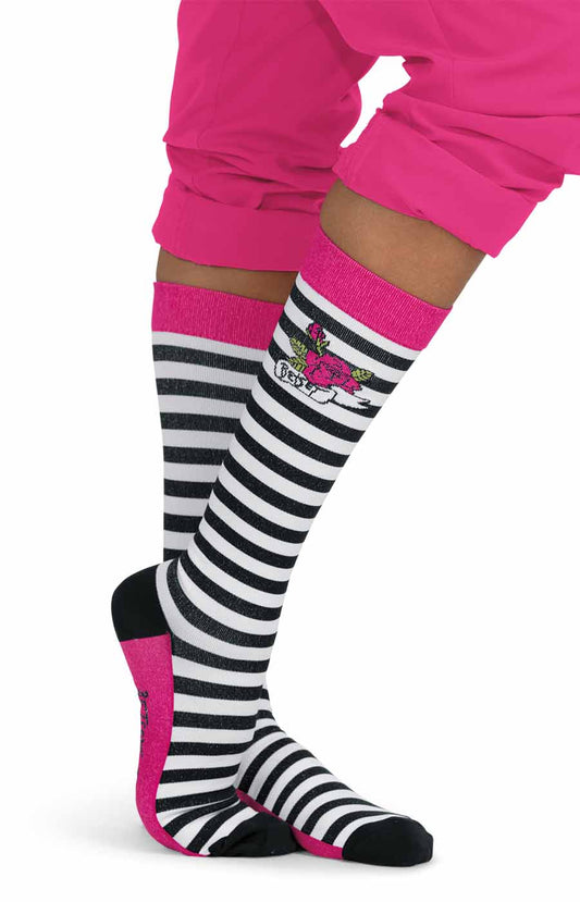 Betsey Johnson BA155 Betsey Compression Socks 1-pk Betsey's Stripe