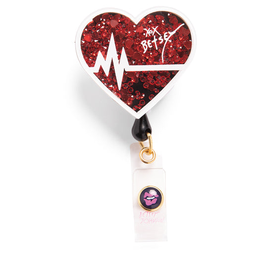 Betsey Johnson BA156 Betsey Retractable Badges EKG Heart