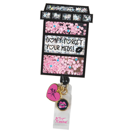 Betsey Johnson BA156 Betsey Retractable Badges Pill Box Badge Reel