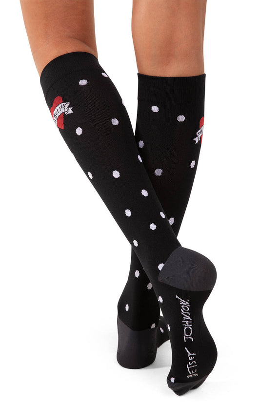 Betsey Johnson BA169 Betsey Compression Socks 1-pc Dots