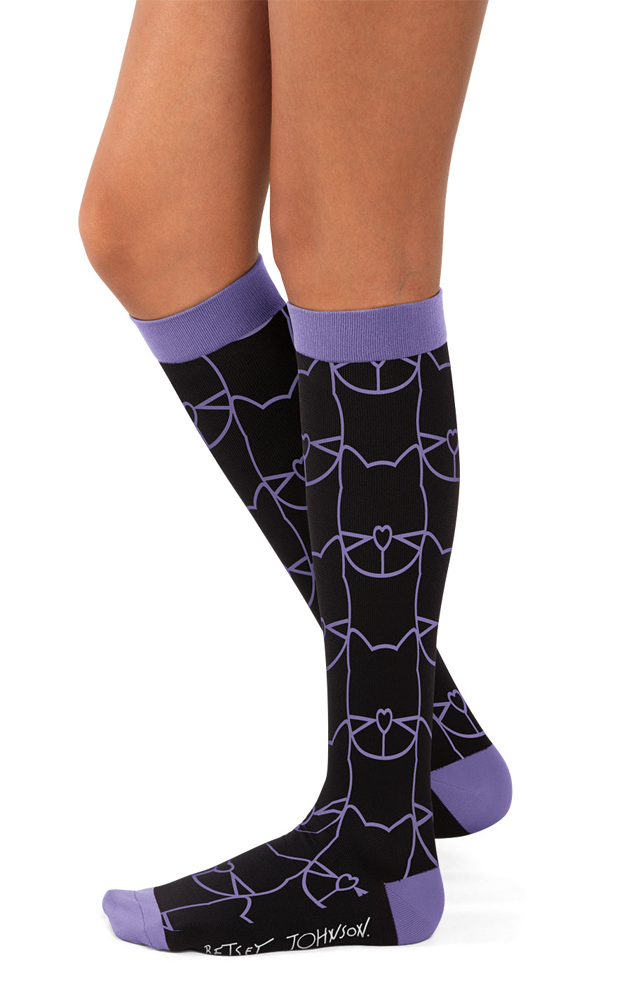 Betsey Johnson BA179 Compression Socks 2-pac Betsey Kitty