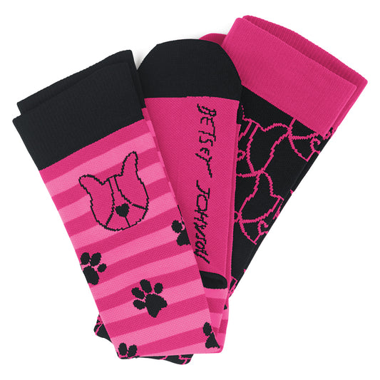 Betsey Johnson BA179 Compression Socks 2-pac Betsey Puppy