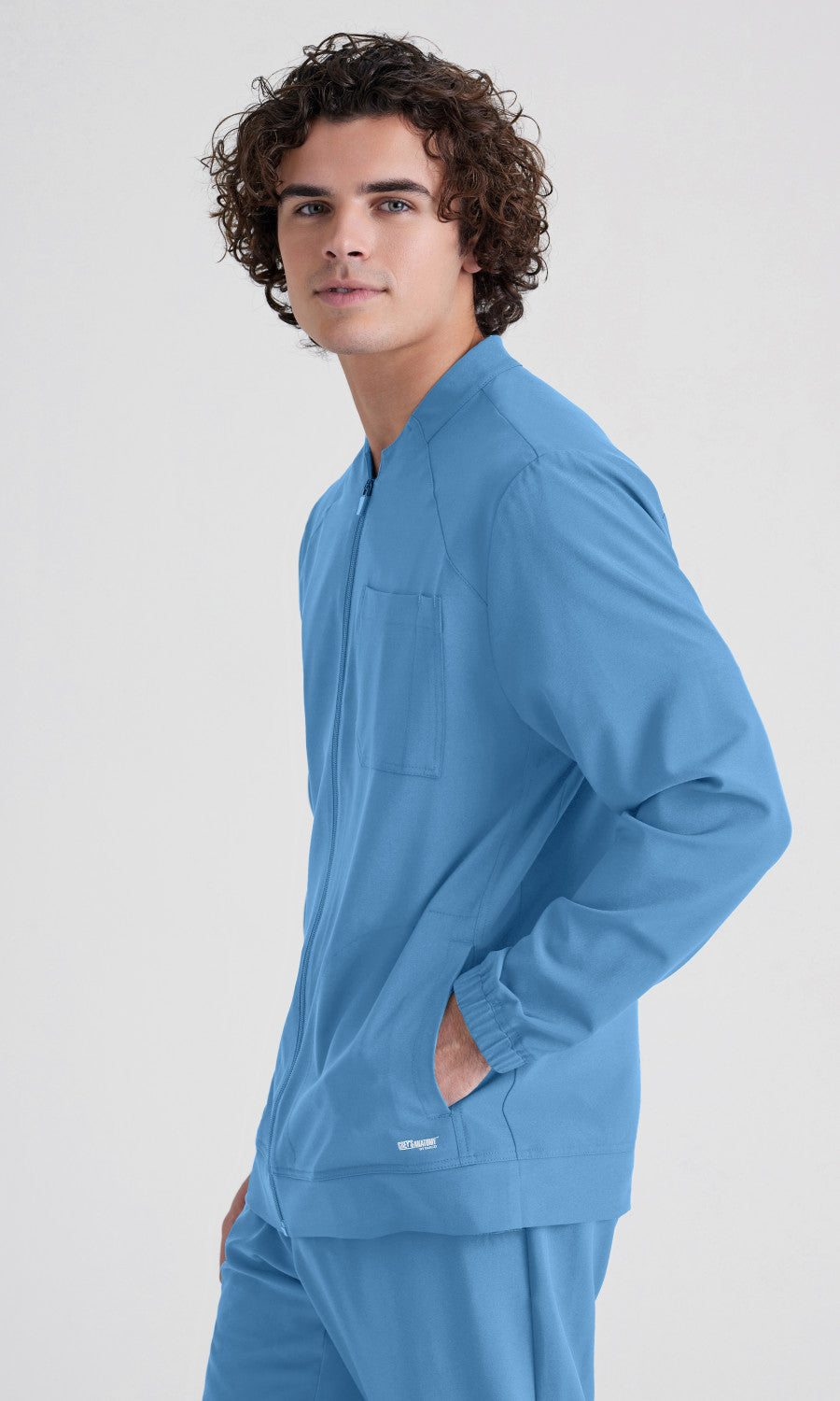 Grey's Anatomy Evolve GSSW887 Cycle Scrub Jacket Ciel Blue