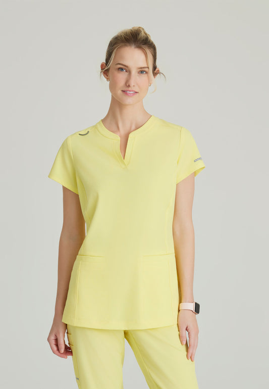 Skechers SKT259 Coast Scrub Top Lemon Glow Model Image Front | Barco