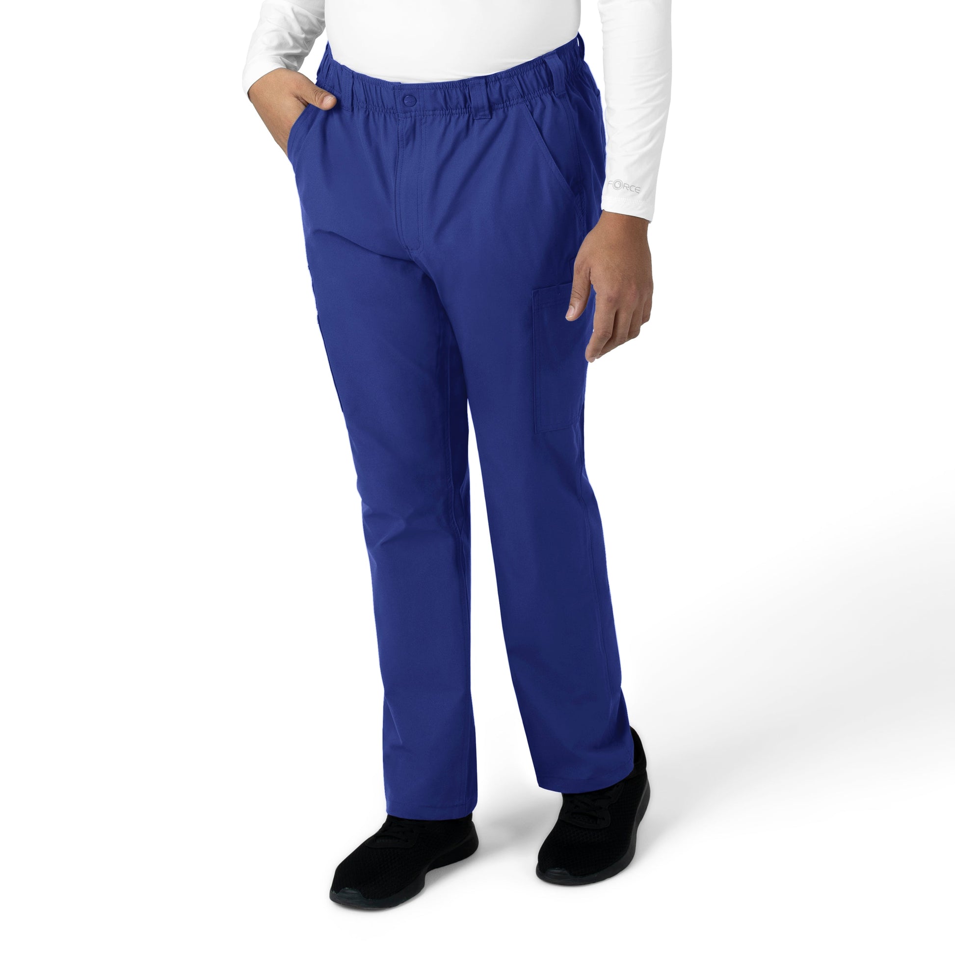 Force Essentials C56113 Men's Straight Leg Cargo Scrub Pants Galaxy Blue