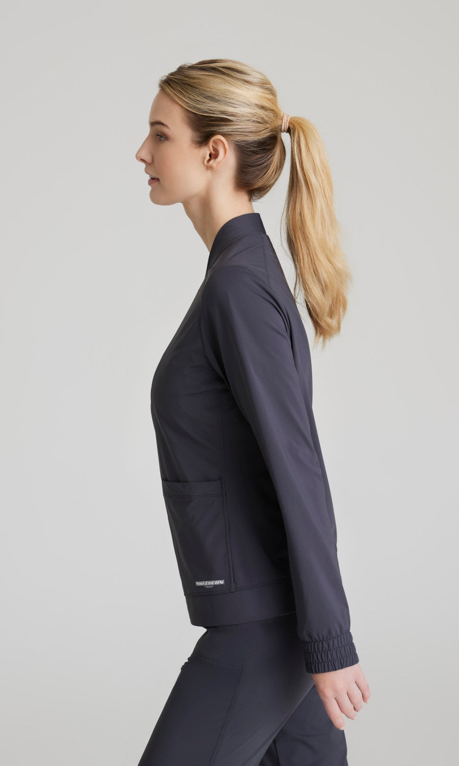 Skechers Slip-Ins Knits SKW919 Contour Knit Scrub Jacket Pewter