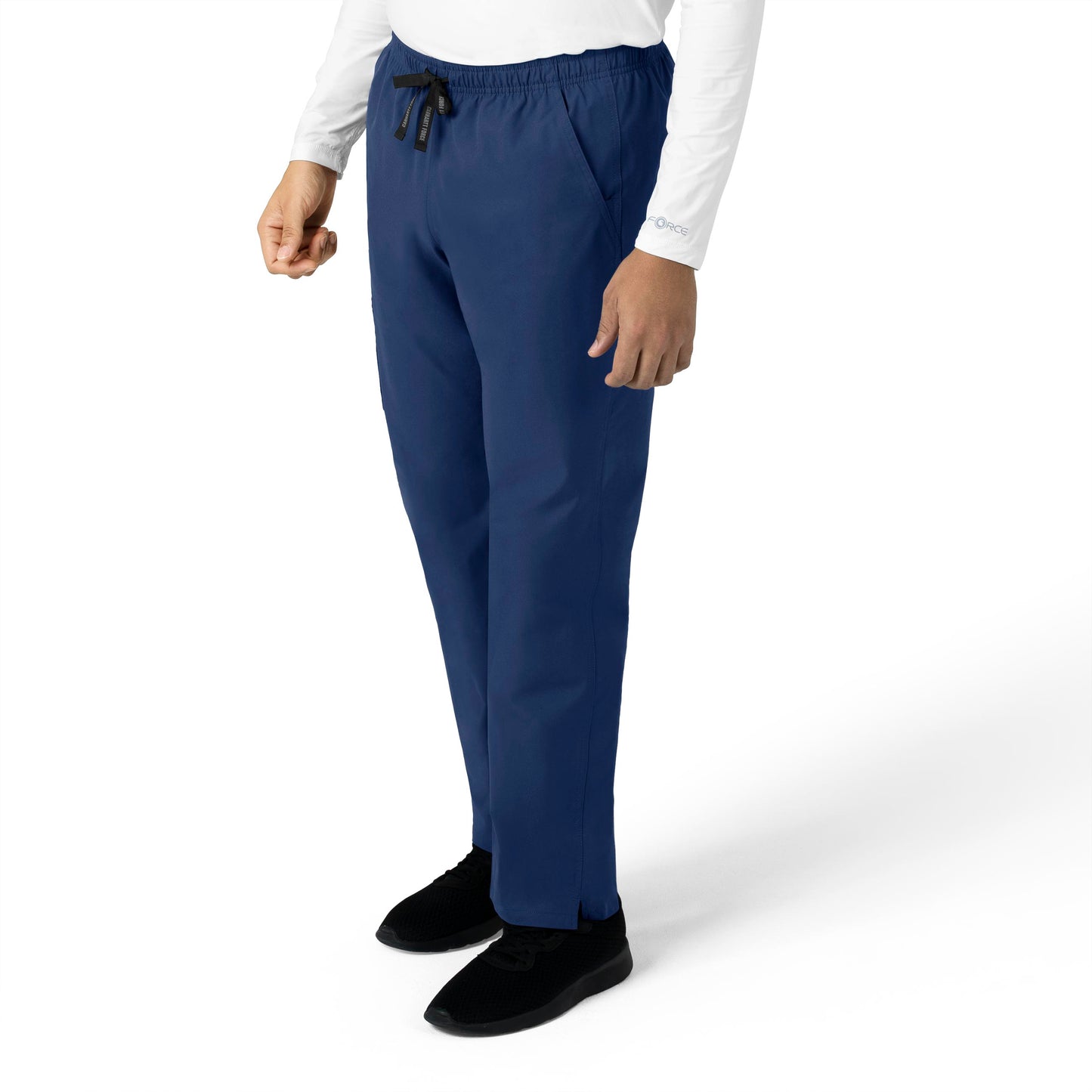 Force Essentials C55013 Unisex Elastic Waist Cargo Scrub Pants Navy Model Image Right Side | Carhartt