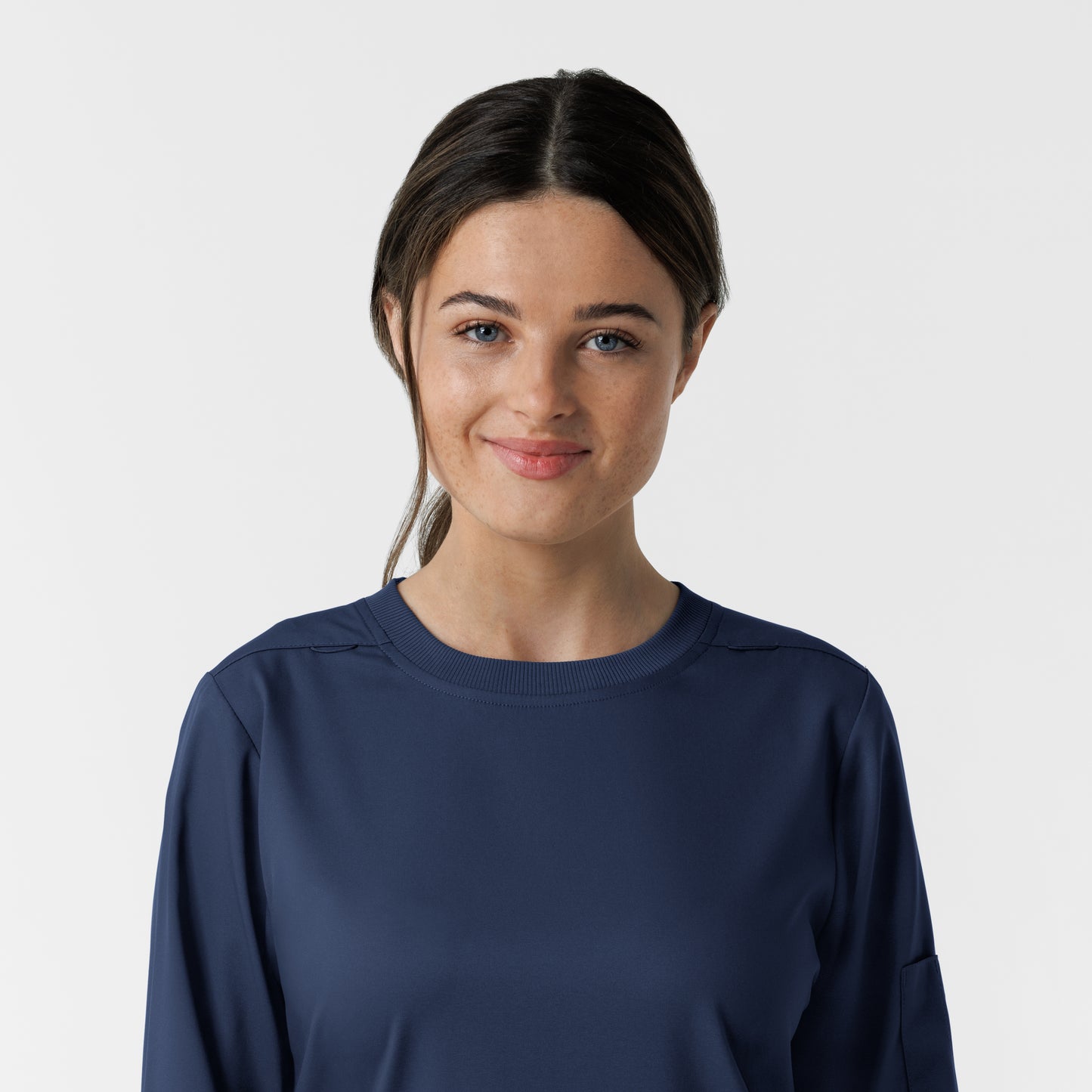Boundless 6551 Women's Classic Long Sleeve Scrub Tee Navy